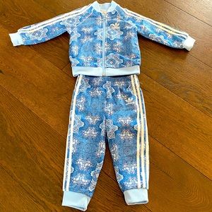 Toddler Adidas Paisley Blue Tracksuit, 12-18 months